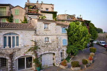 Traditional stone architecture and charming street in Provence