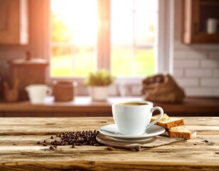 Obraz premium Cozy kitchen scene with coffee