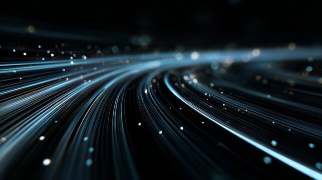 Flowing speed lines technology background with futuristic motion effect, abstract digital network connections, glowing cyberspace grid, high speed data communication design, modern innovation concept 