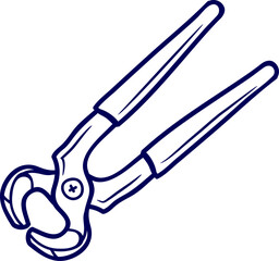 Vector of Pincer pliers Icon flat design. Mechanical Pincer. Pincer Icon – Hand Tool Illustration for Gripping, Cutting, DIY, and Mechanical Work. Vector drawing of pincers