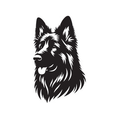 "German Shepherd Vector Silhouette &ndash; Loyal and Intelligent Working Dog Outline, Perfect for Pet Lovers, Logos, Prints, Graphic Design, Illustrations, Home Decor, Stencils, Icons, and Creative Projects