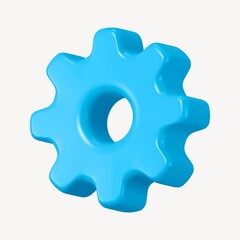Blue gear clipart, 3D business system