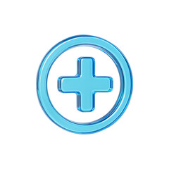 Obraz premium plus icon, Plus symbol inside circle isolated on white background