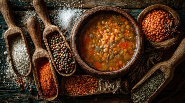 Misir Wat, a traditional Ethiopian dish, features red lentils simmered in a spicy berbere sauce, served with injera for a hearty, flavorful, and comforting meal.