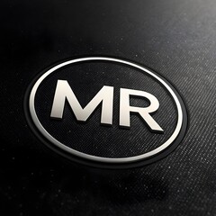 MR Letter in Circle on Black Background, Modern Monogram Logo, Stylish Typography Design, Corporate Branding Illustration
