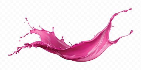 realistic 3d different colour paint splash in mid air cut isolated on transparent background	
