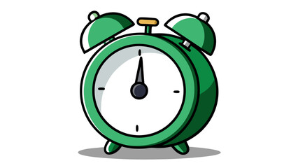 3D rendering dark green white Alarm clock Cartoon creative design icons isolated on white background vector illustration.