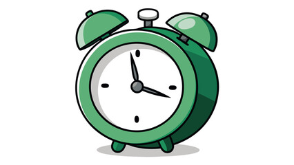 3D rendering dark green white Alarm clock Cartoon creative design icons isolated on white background vector illustration.