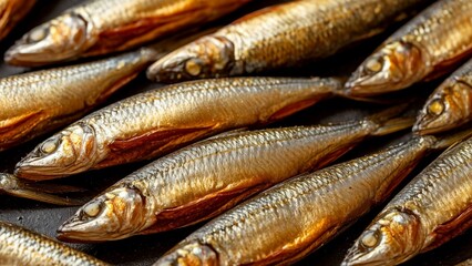 Fototapeta premium close up of fresh fish on market