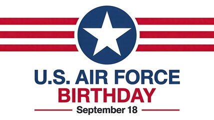Illustration of u.s. air force birthday celebration with star emblem and stripes
