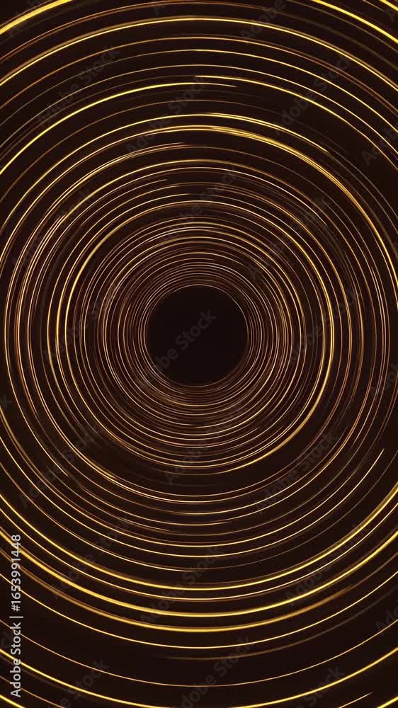 Poster golden abstract geometric circles pattern background with concentric rings and glowing light