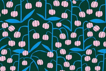 Colorful floral pattern background, paper craft design