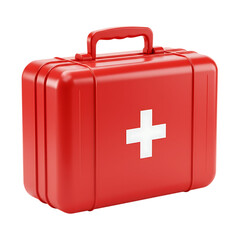 Obraz premium Red First Aid Kit Box Isolated on transparent background