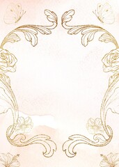 Floral background, aesthetic & vintage ornamental graphic
