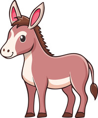 Obraz premium A cartoon illustration of a donkey standing upright, with a friendly expression.