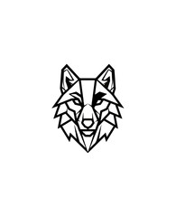 Abstract geometric wolf head graphic design