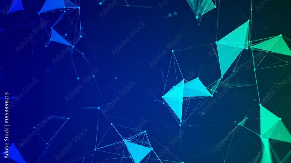 Poster dynamic abstract digital network connection with data transfer on a futuristic blue background