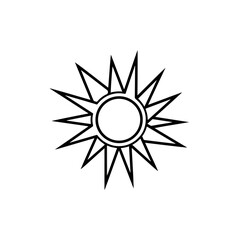 White sun graphic design element