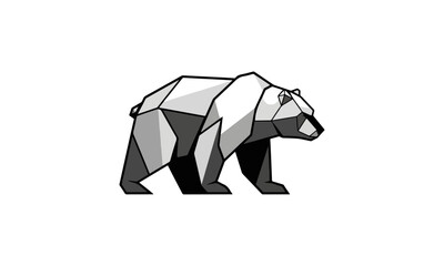 Geometric bear graphic illustration