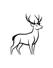 Obraz premium White silhouette deer graphic