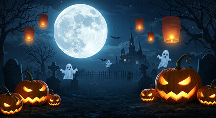 Fototapeta premium halloween background with pumpkin