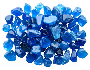 Fototapeta premium Blue crystal rocks isolated on transparent background