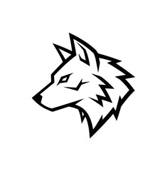 Obraz premium White wolf head profile graphic