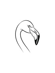 Flamingo profile illustration
