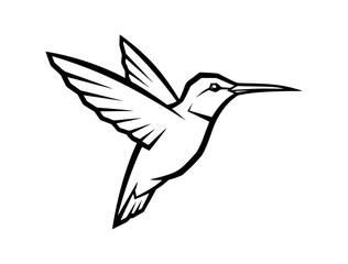 Hummingbird silhouette in flight design