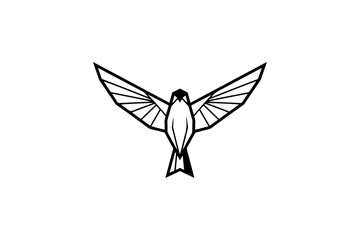 Obraz premium Geometric bird in flight illustration