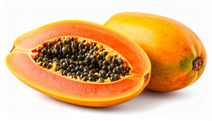 Pawpaw isolated on white background