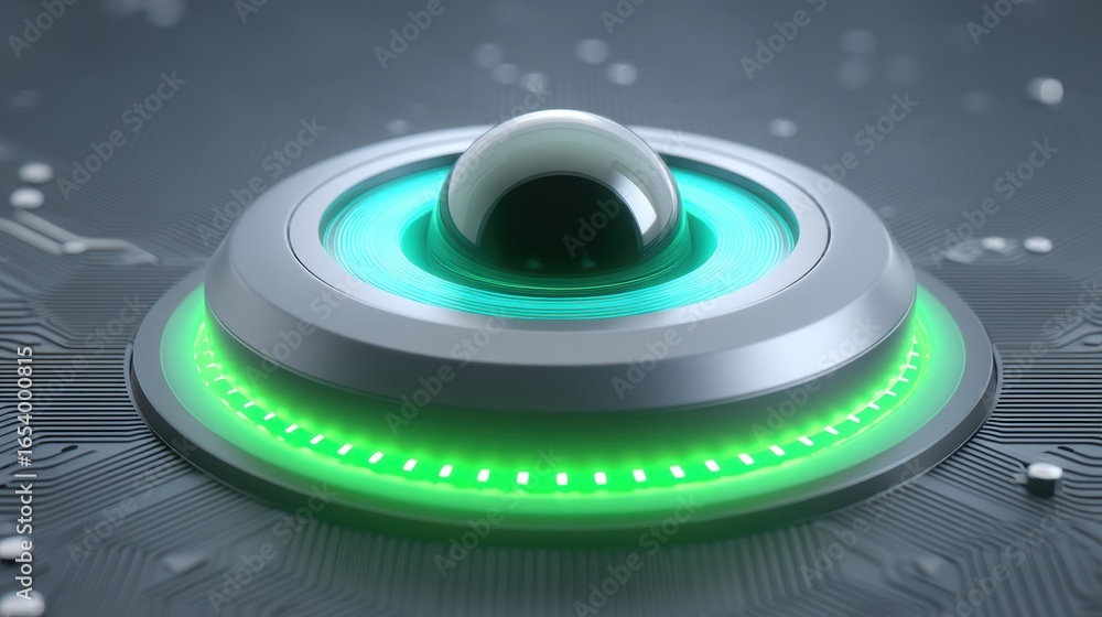 Aufkleber the future ai medical laboratory and research concept, futuristic metallic device with glowing eleme