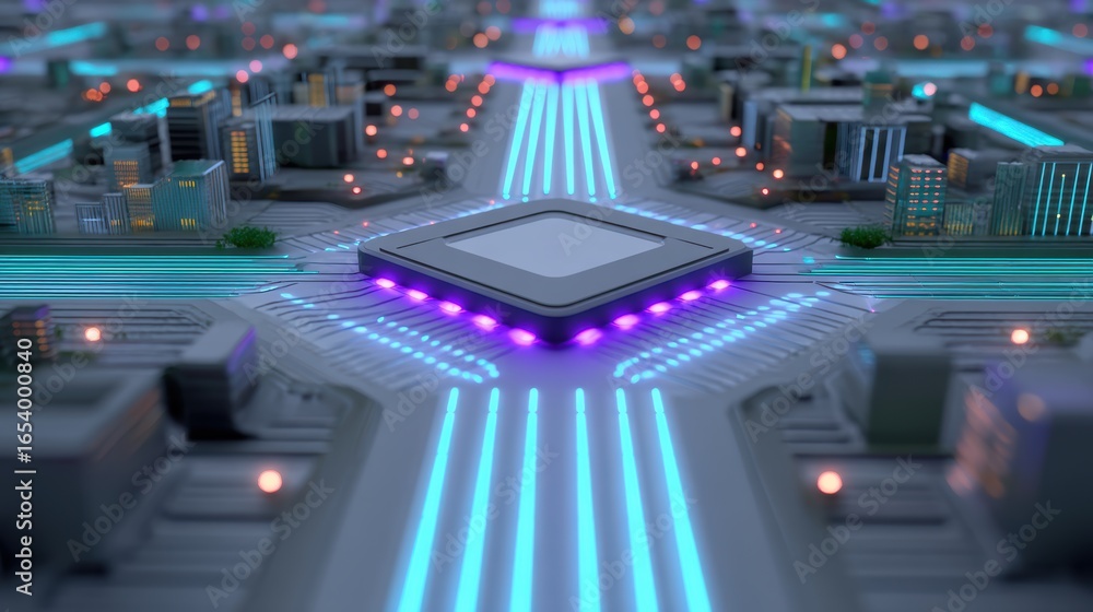 Poster the future ai medical laboratory and research concept, abstract circuit design with illuminated path