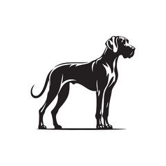 Great Dane Vector Silhouette – Majestic and Powerful Dog Outline, Perfect for Logos, Pet Art, Prints, Graphic Design, Home Decor, Stencils, Icons, and Creative Projects
