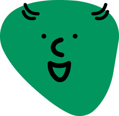 Smiling doodle emoticon with a cheerful expression