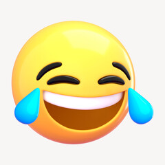Obraz premium Tears of joy 3D emoticon illustration graphic