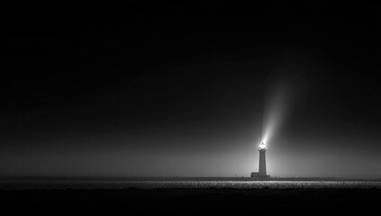Obraz premium Lighthouse beacon in the dark