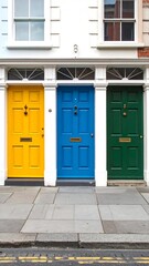 Colorful doors on a street