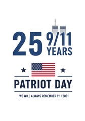 Fototapeta premium Patriot Day Illustration Commemorating 25 Years of 9/11 with Remembrance