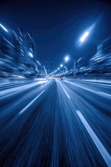 Night city street, motion blur
