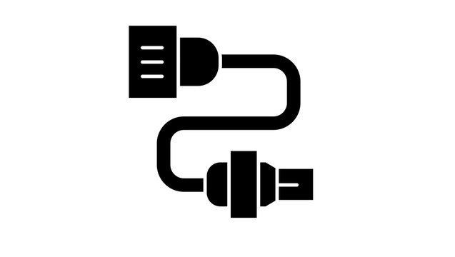 Illustration of a black electronic cable with two universal connectors, abstractly representing digital connectivity, data transfer, and device integration concepts.