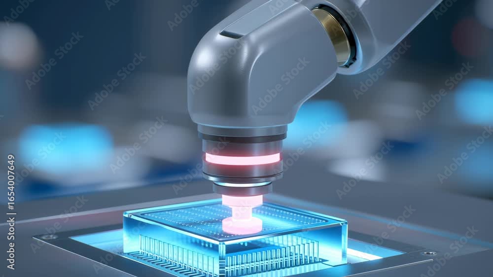 Aufkleber the future ai medical laboratory and research concept, futuristic metallic device with glowing eleme