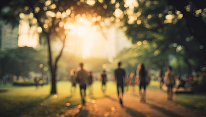 Blurred park scene at sunset (2)