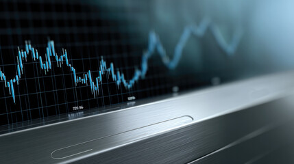 Financial chart stock market graph blue line data analysis technology business growth digital screen modern abstract