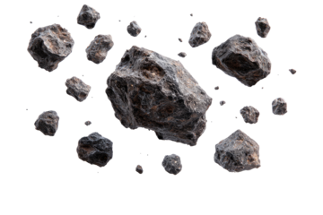 Scattered rocky space debris