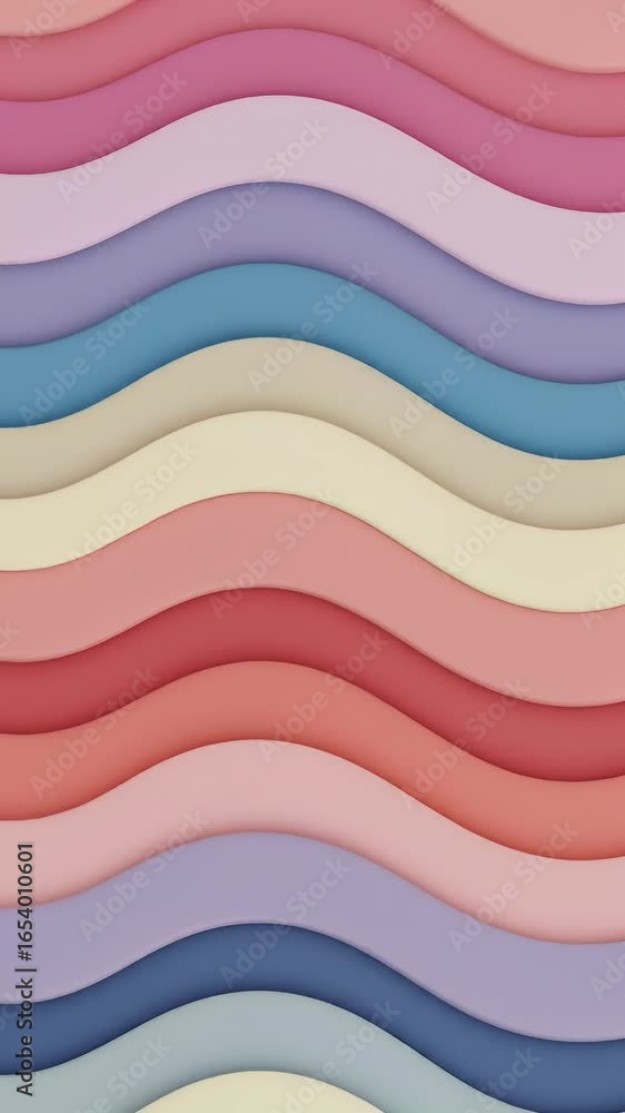 Aufkleber pastel waves abstract background illustration gentle curve pattern