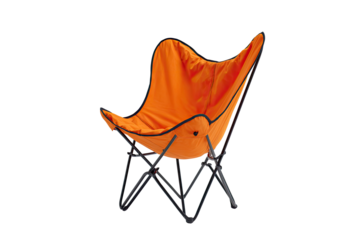 Orange folding camp chair, stylish design