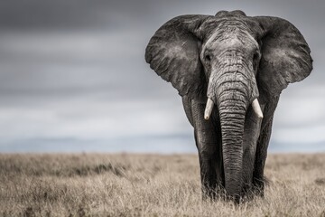 Naklejka premium Majestic elephant in savanna