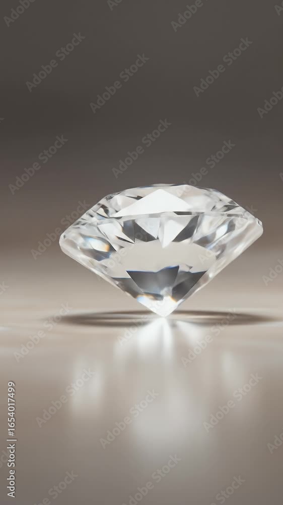 Poster Realistic 3D Rendering of a Sparkling Diamond Gemstone