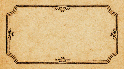Nostalgic old paper label with decorative antique frame, blank retro background for special halloween message or elegant name tag